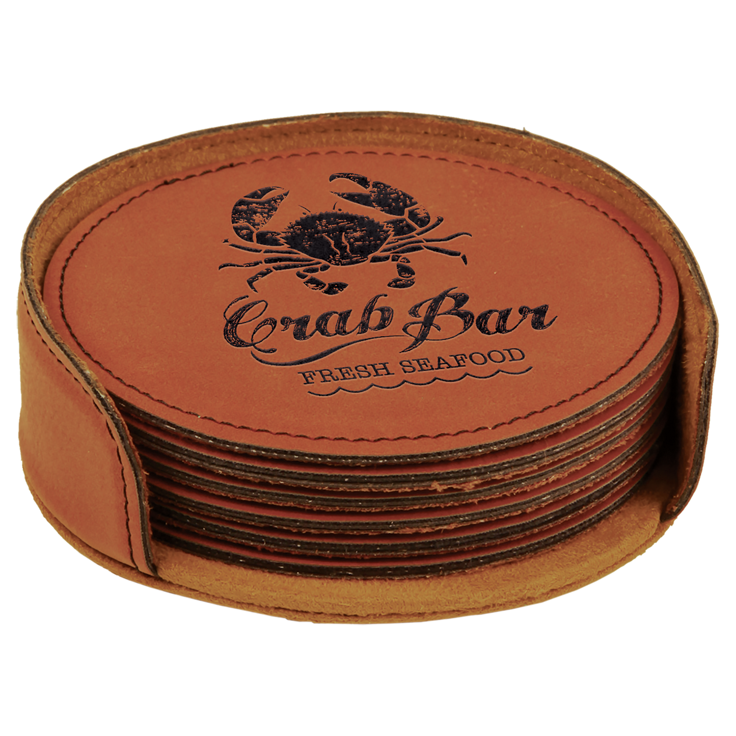 4" RND RAWHIDE COASTER ST