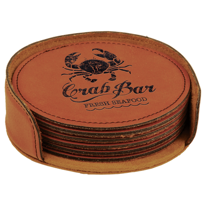 4" RND RAWHIDE COASTER ST