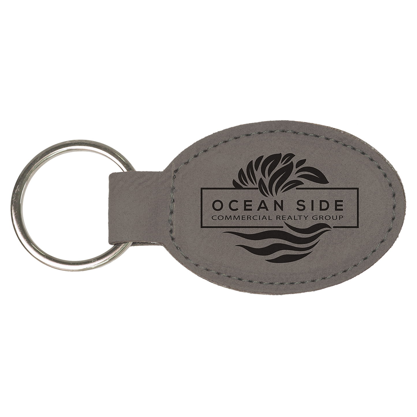 3X1.75 OVL GRAY KEYCHAIN