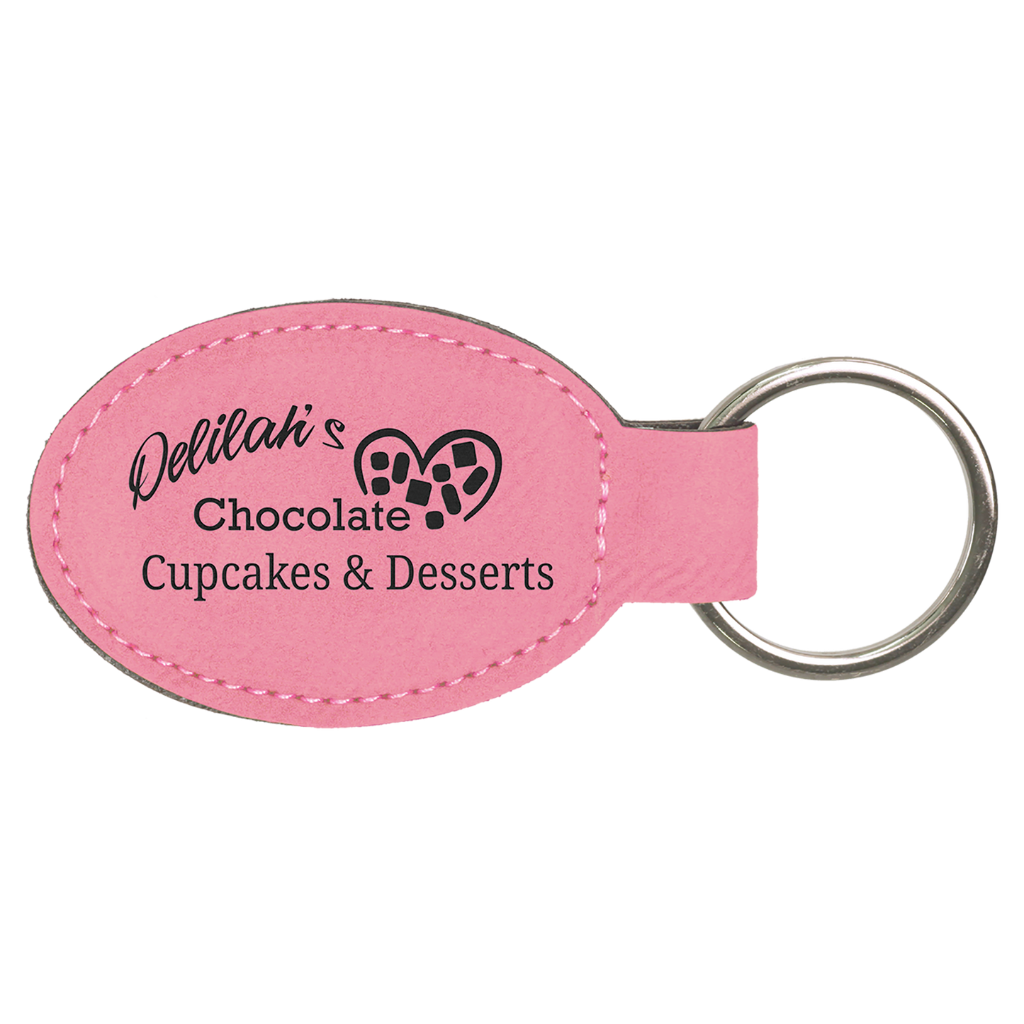 3X1.75 OVL PINK KEYCHAIN