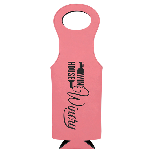 PNK LASER LEATHR WINE BAG