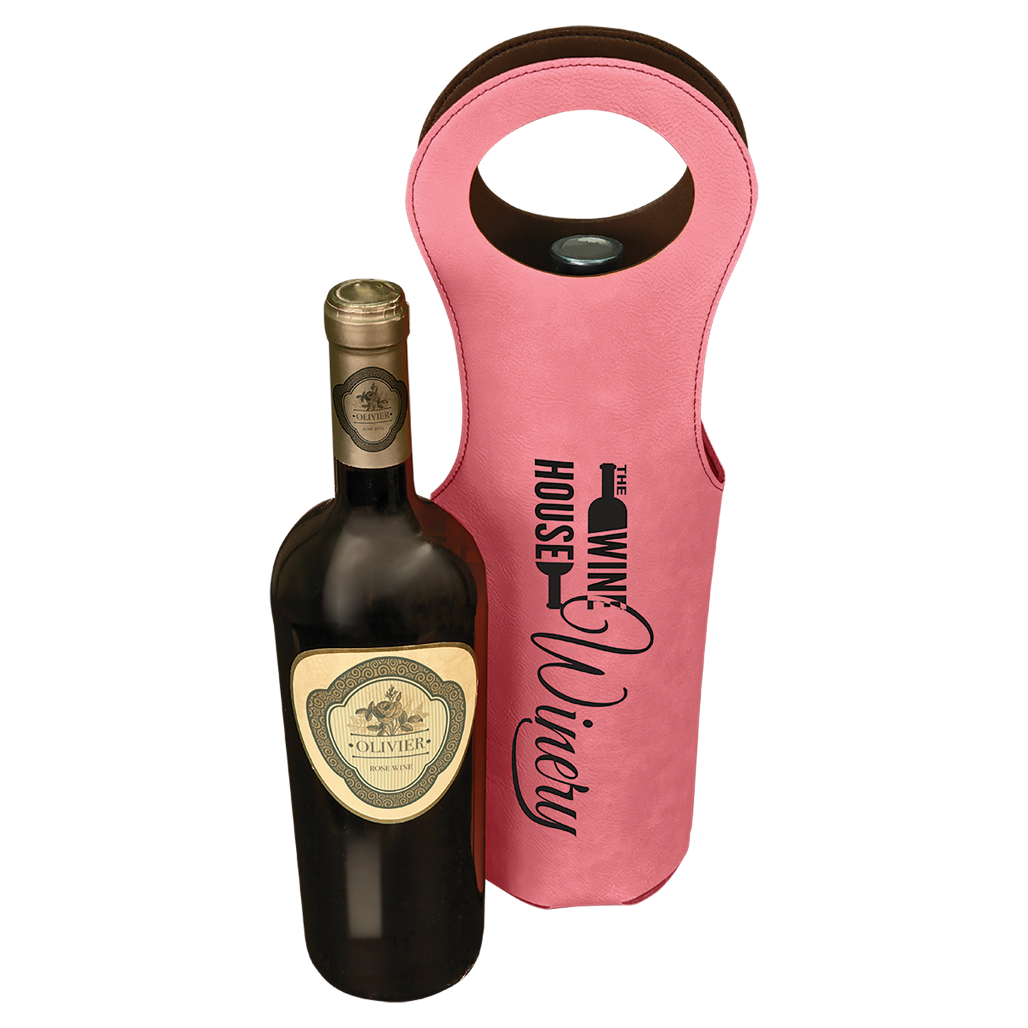 PNK LASER LEATHR WINE BAG