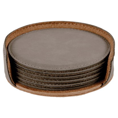 4" RND GRAY COASTER SET