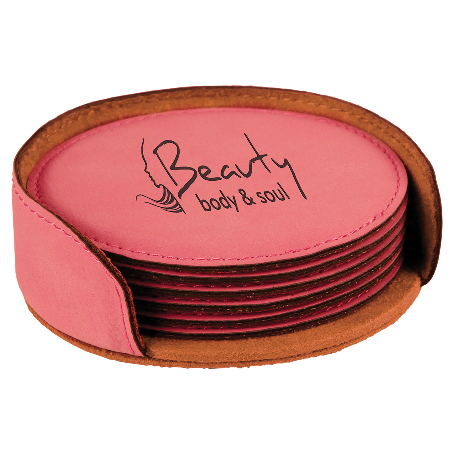 4" RND PINK COASTER SET