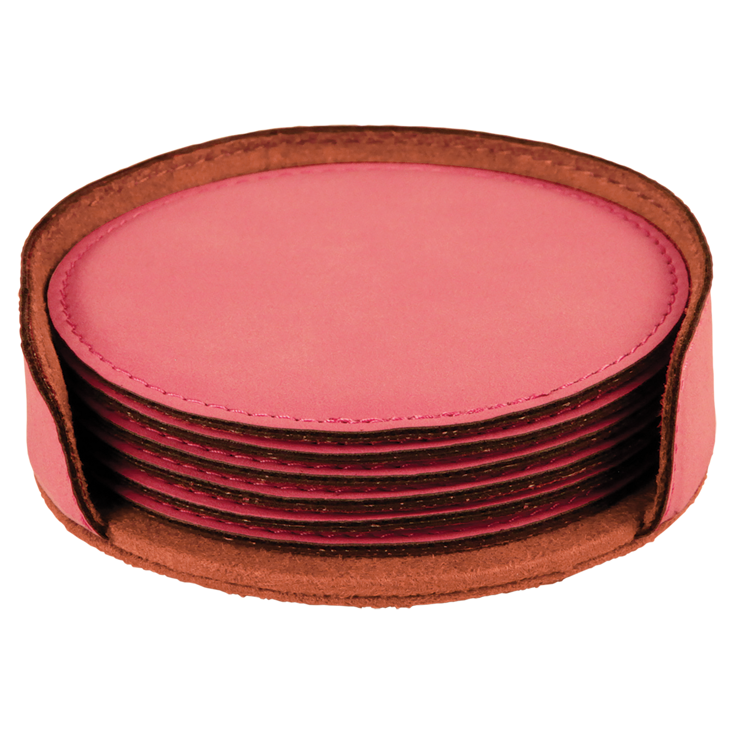 4" RND PINK COASTER SET