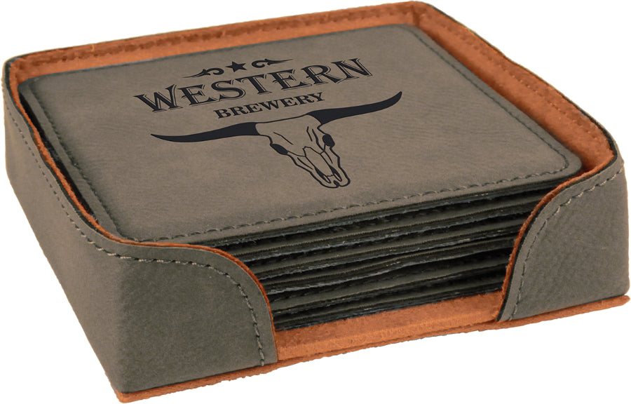 4X4 SQR GRAY COASTER SET