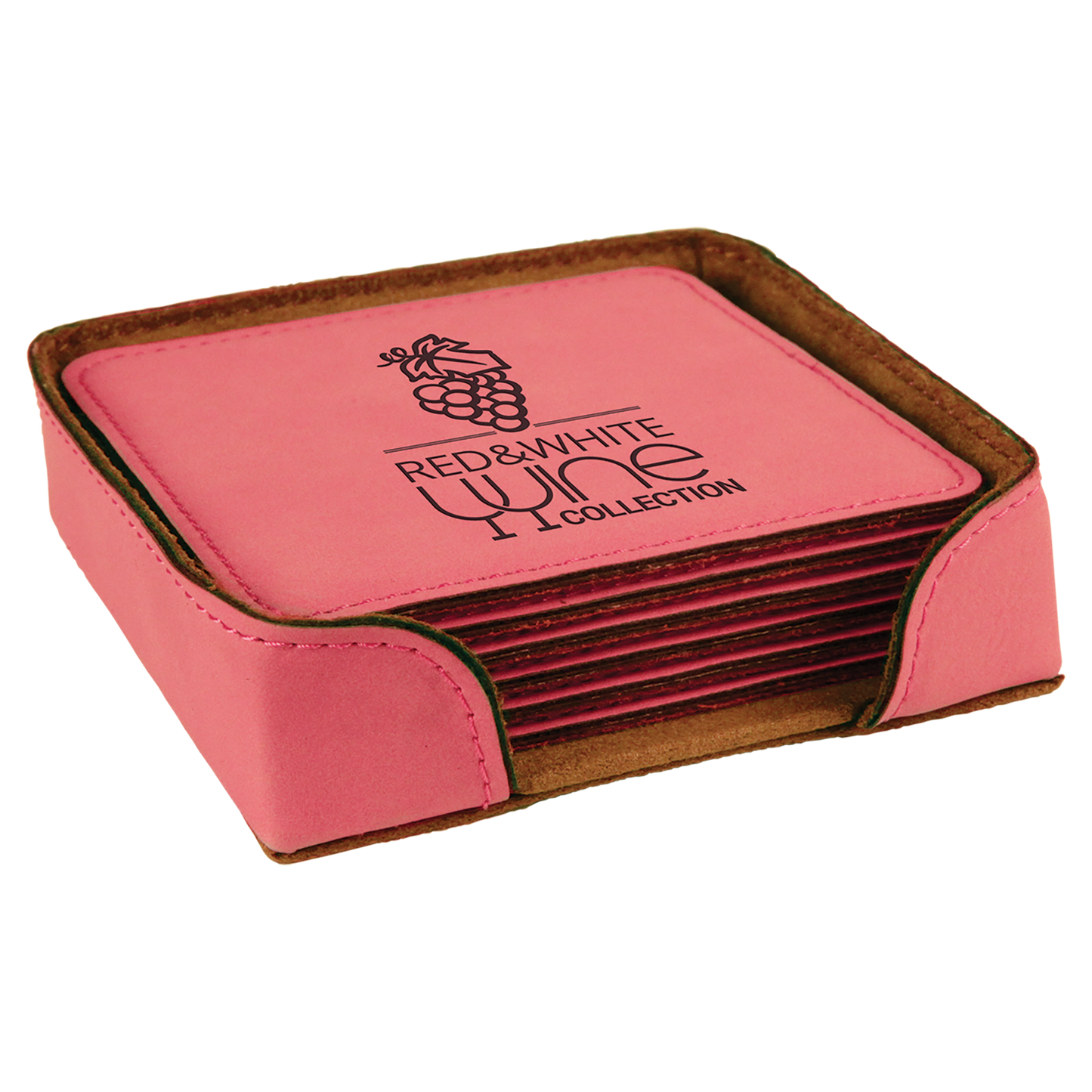 4X4 SQR PINK COASTER SET