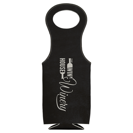BLK/SLV LSR LTHR WINE BAG