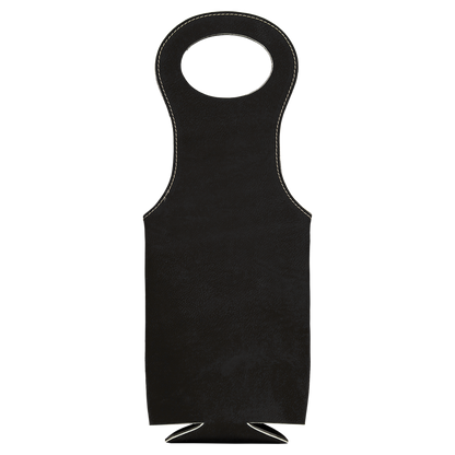BLK/SLV LSR LTHR WINE BAG