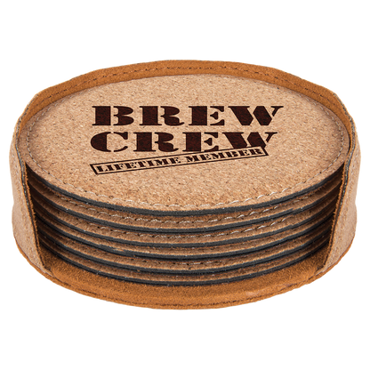 4" ROUND CORK COASTER SET