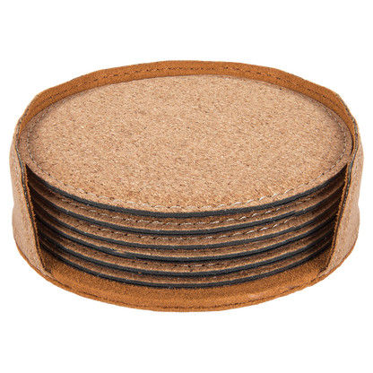 4" ROUND CORK COASTER SET