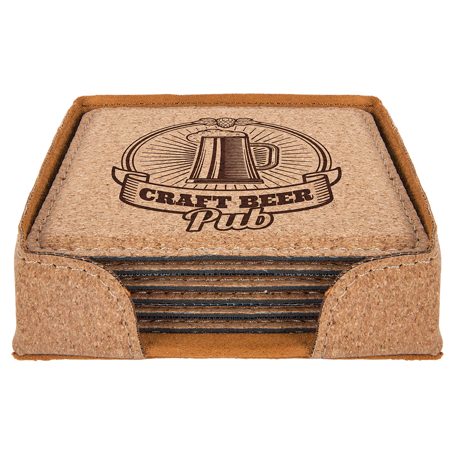 4X4 SQR CORK COASTER SET