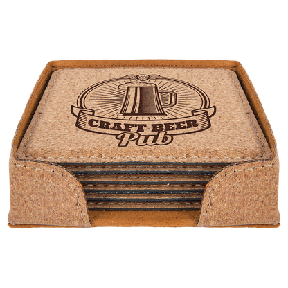 4X4 SQR CORK COASTER SET