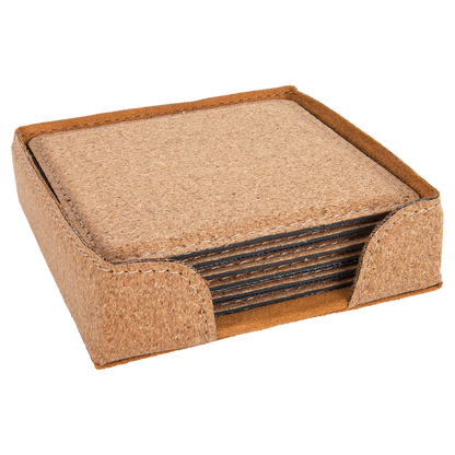 4X4 SQR CORK COASTER SET