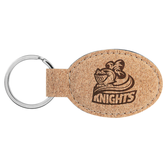 3X1.75 OVAL CORK KEYCHAIN