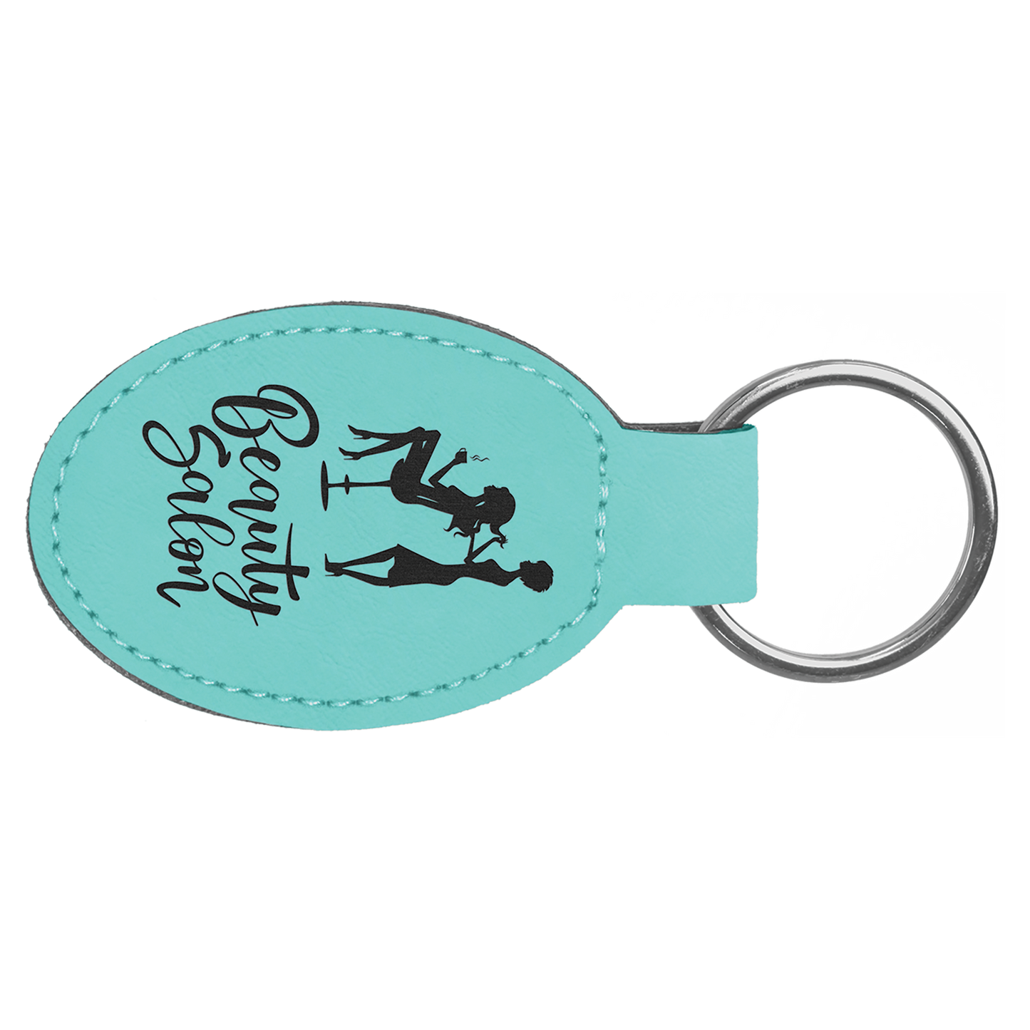 3X1.75 OVL TEAL KEYCHAIN