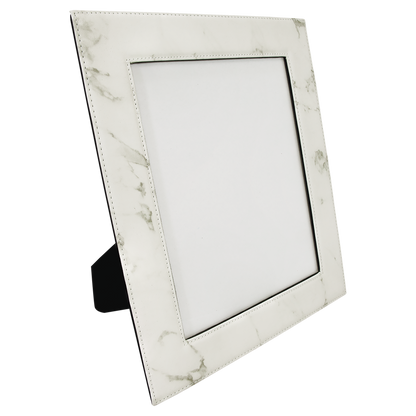 8X10WHT MRBL LTHR PHT FRM