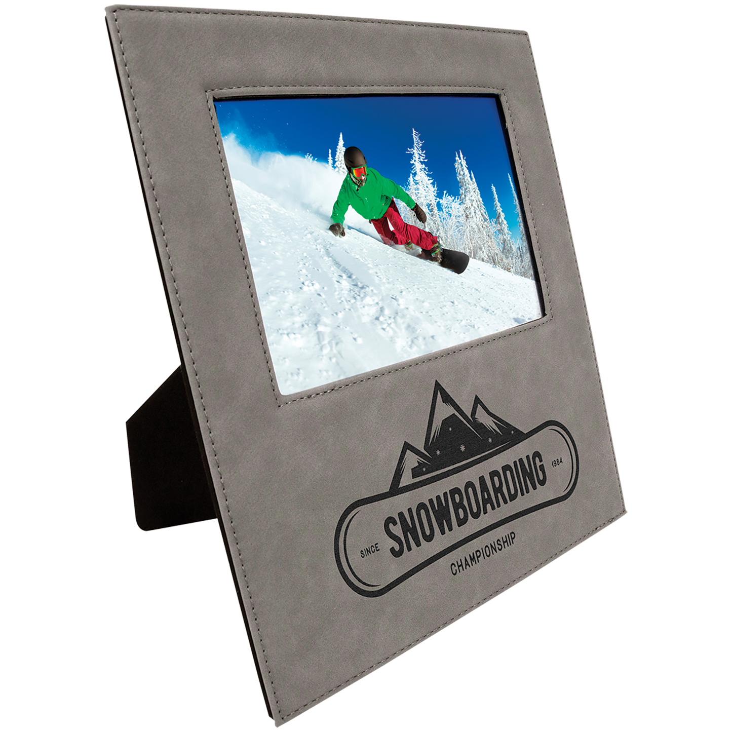 5X7 GRAY LTHR PHOTO FRAME