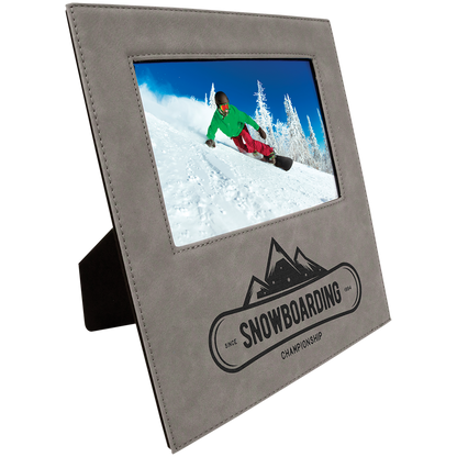 5X7 GRAY LTHR PHOTO FRAME