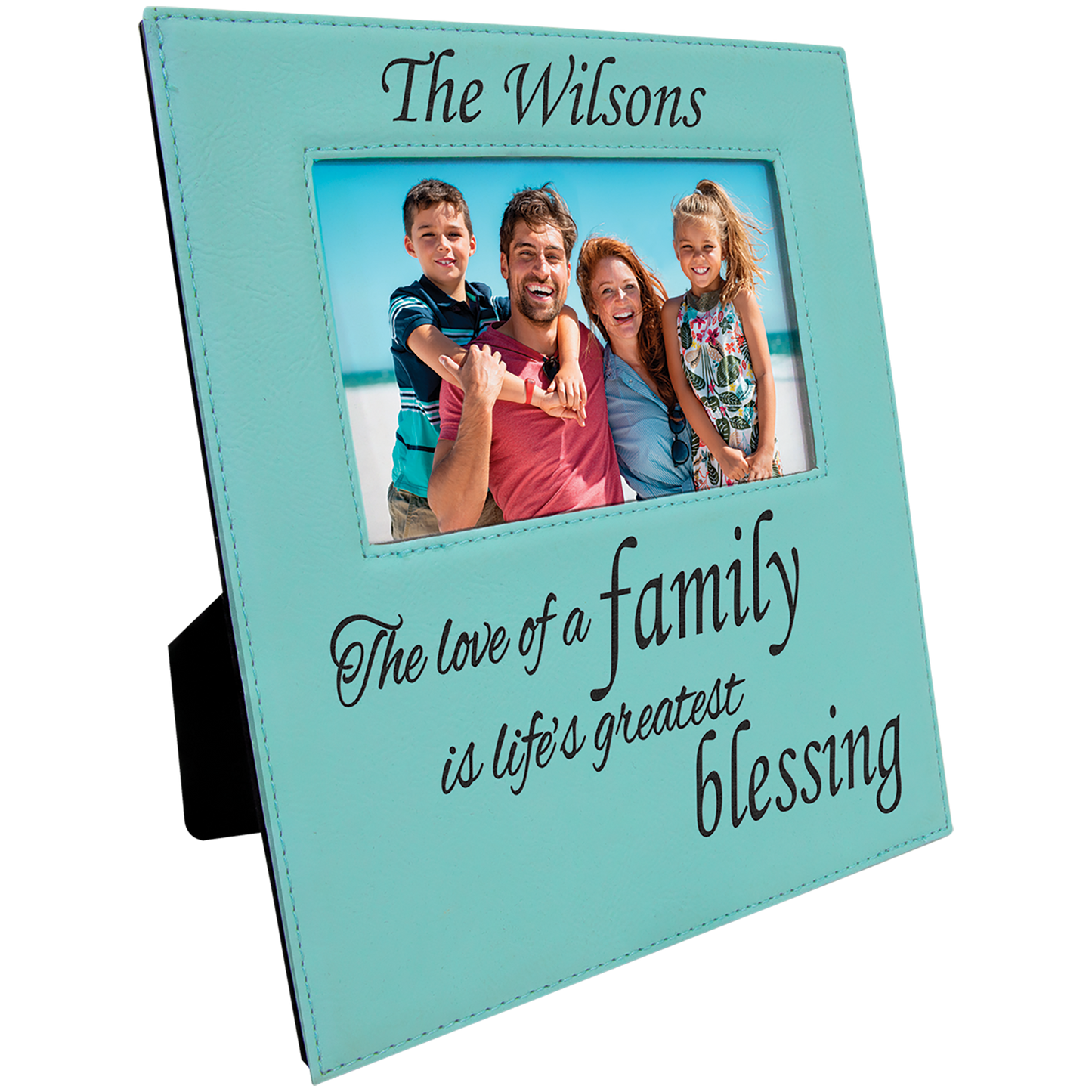 4X6 TEAL LTHR PHOTO FRAME