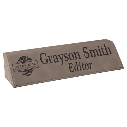 8.5" GRAY LTHR DESK WEDGE