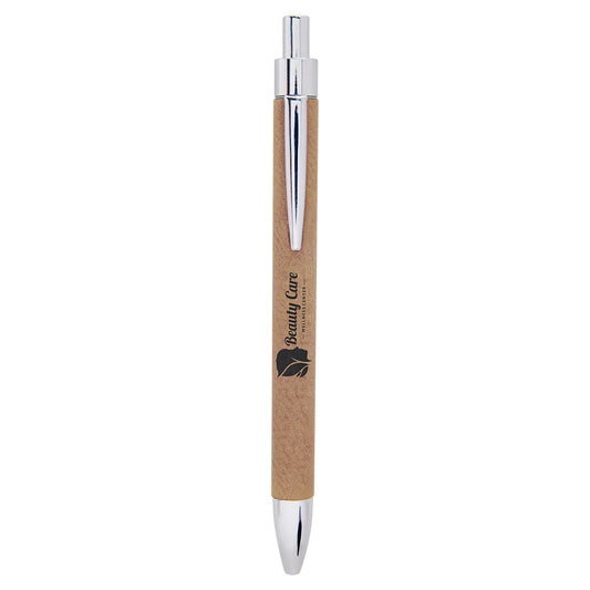 LT BRWN LASER LEATHER PEN