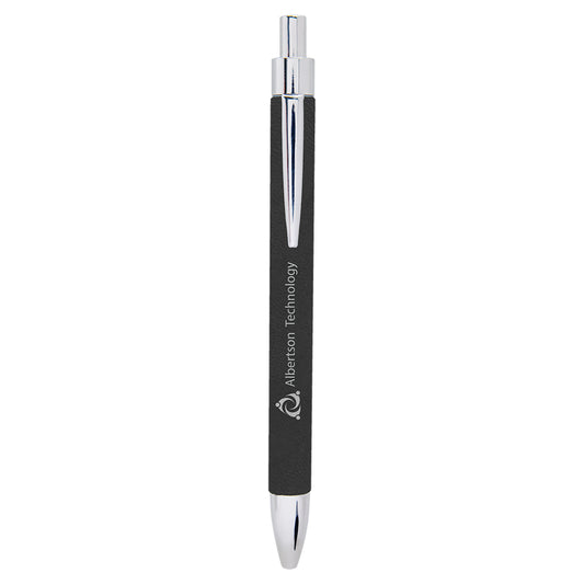 BLK/SLV LASER LEATHER PEN