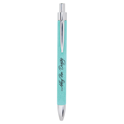 TEAL LASER LEATHER PEN