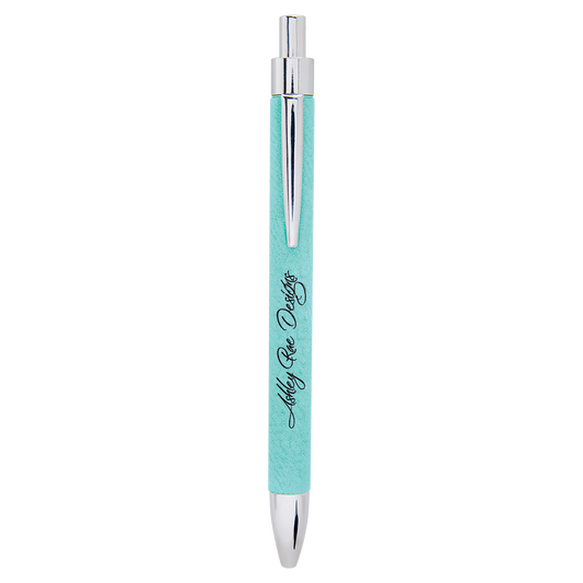 TEAL LASER LEATHER PEN