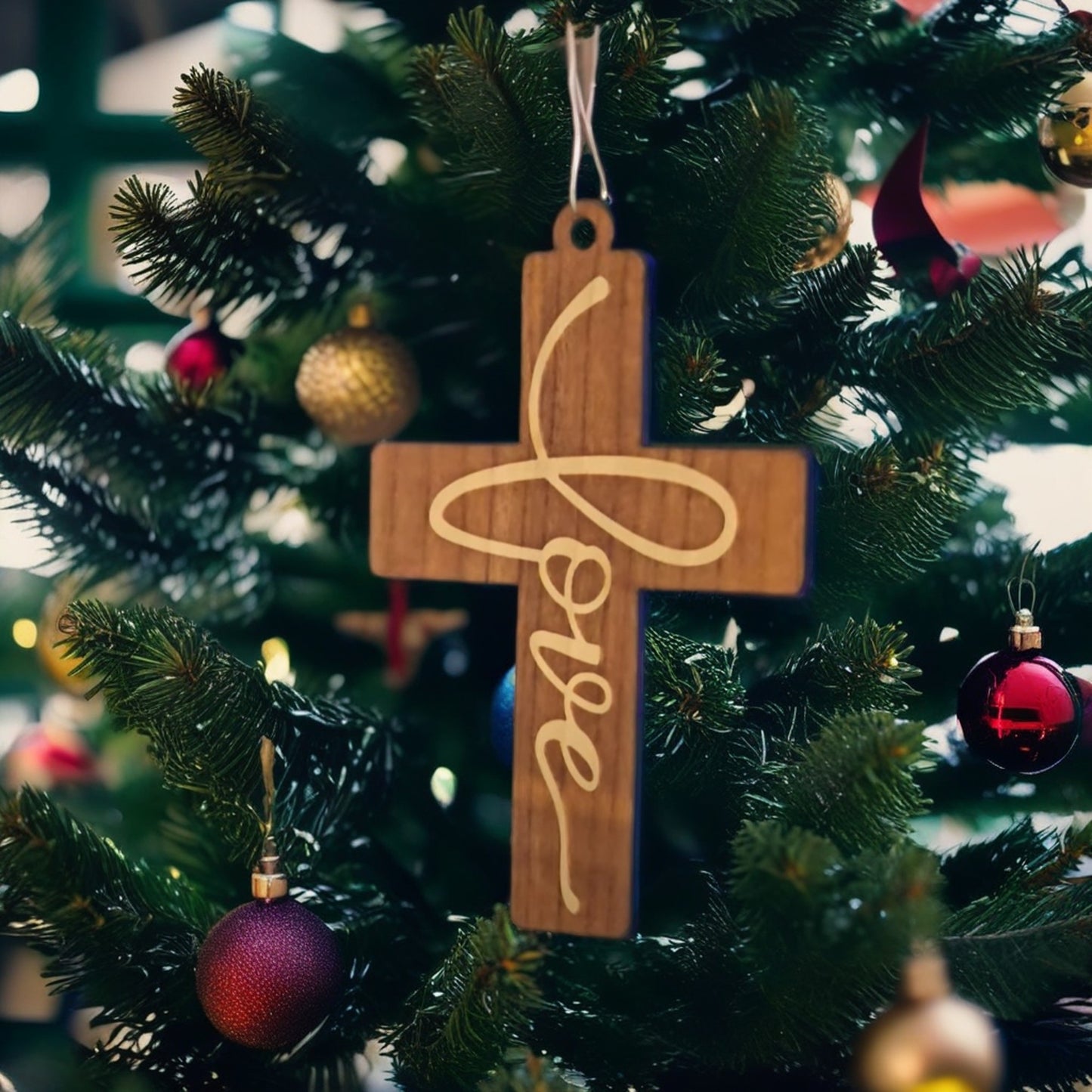 Cross Love Ornament (Dark)