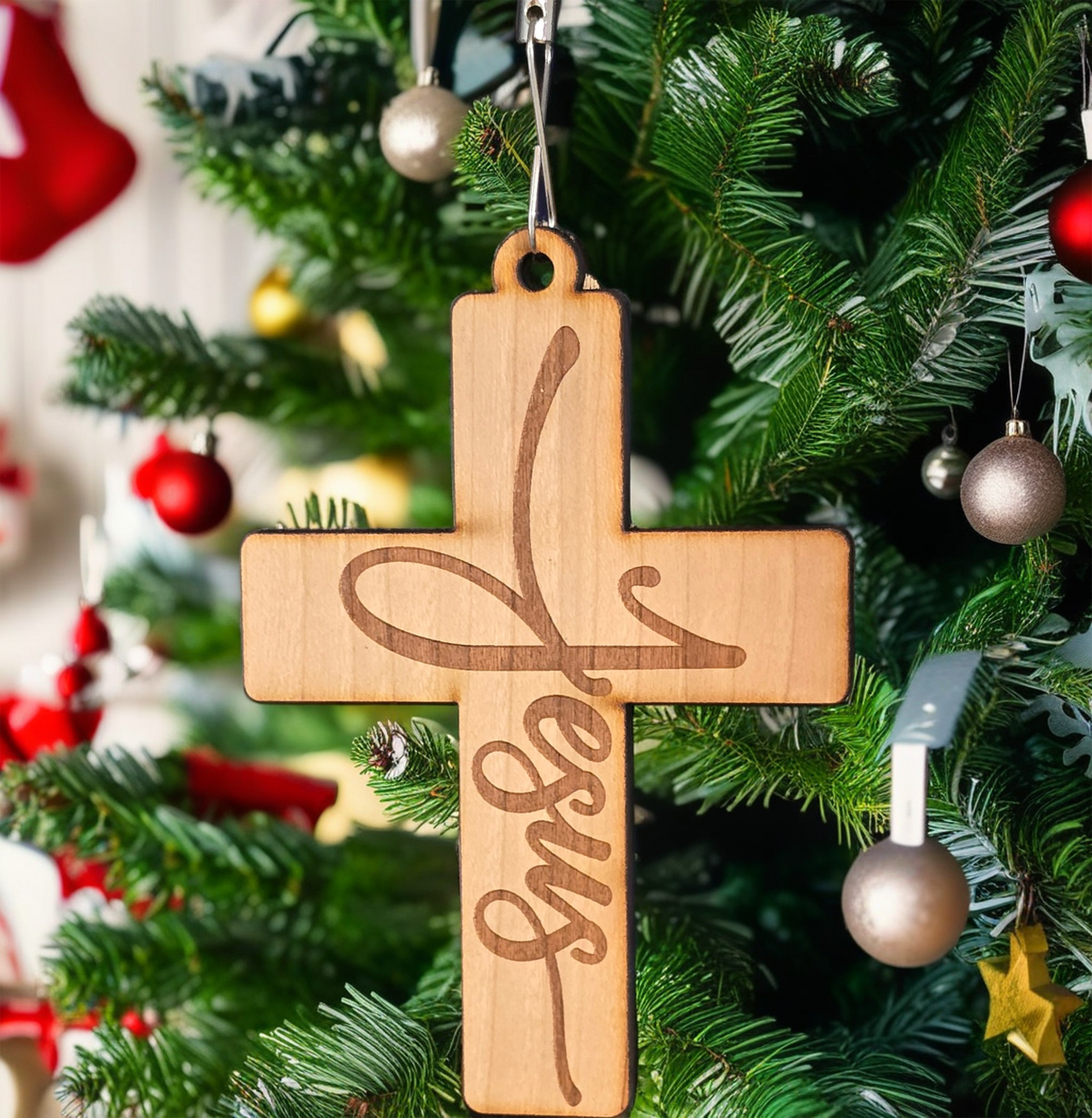 Cross Jesus Ornament (Light)