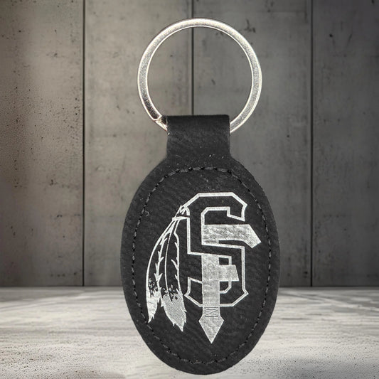 SFCHS black leatherette keychain