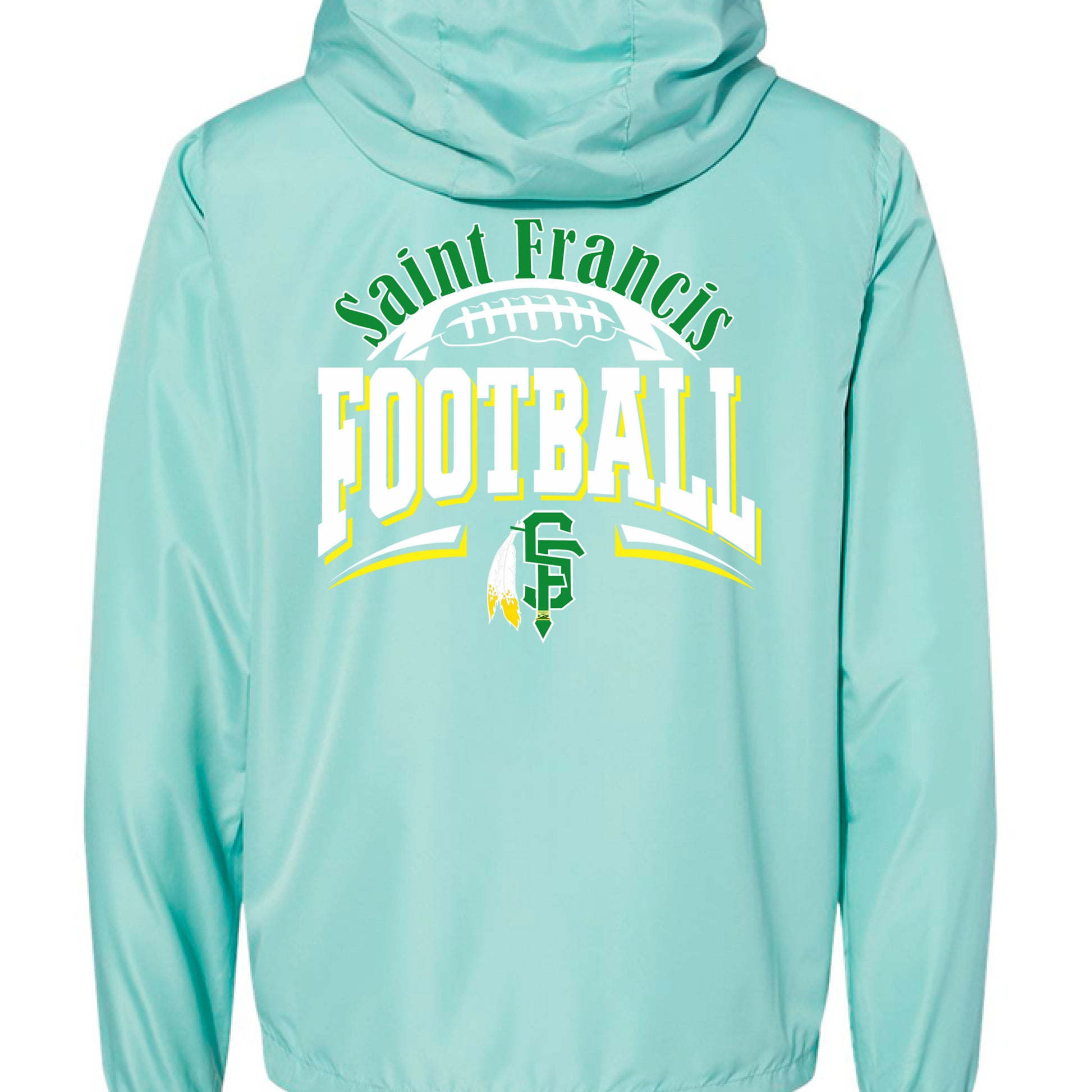 Aqua/ White Zipper - BACK