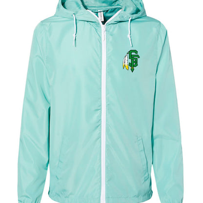 Aqua/ White Zipper - FRONT