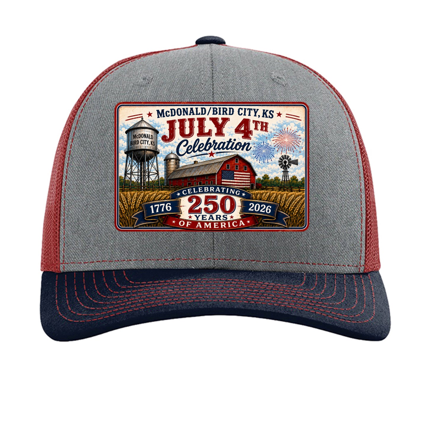 Heather Grey/ Cardinal/ Navy - 112 - FRONT
