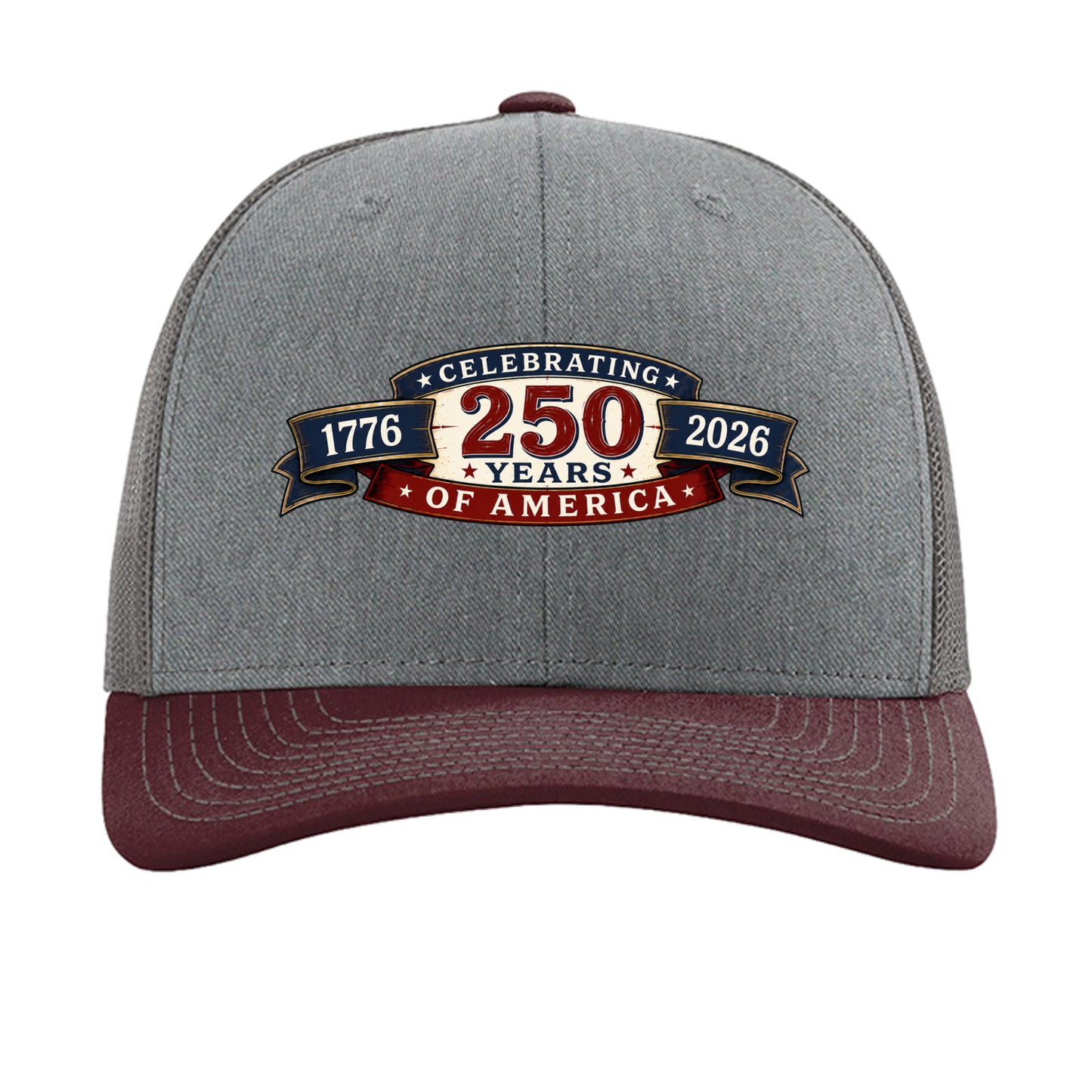 Heather Grey/ Charcoal/ Maroon - 112 - FRONT