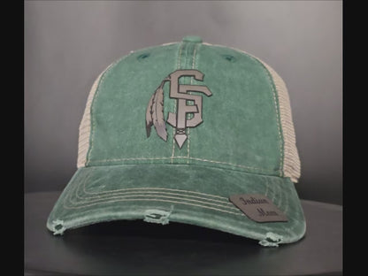 SFCHS "Indian Mom" Green Distressed Hat